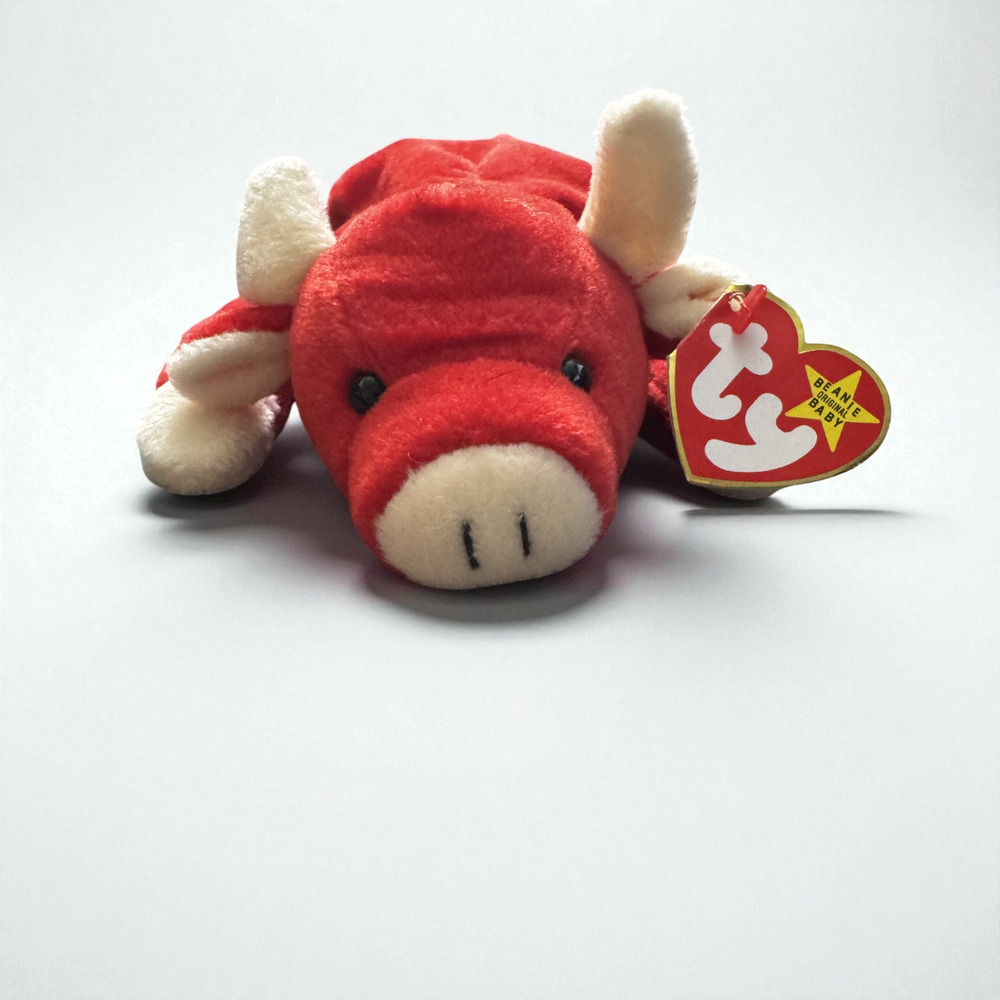 Ty Beanie Babies Snort Red Bull 1995 With Original Tags Very Clean